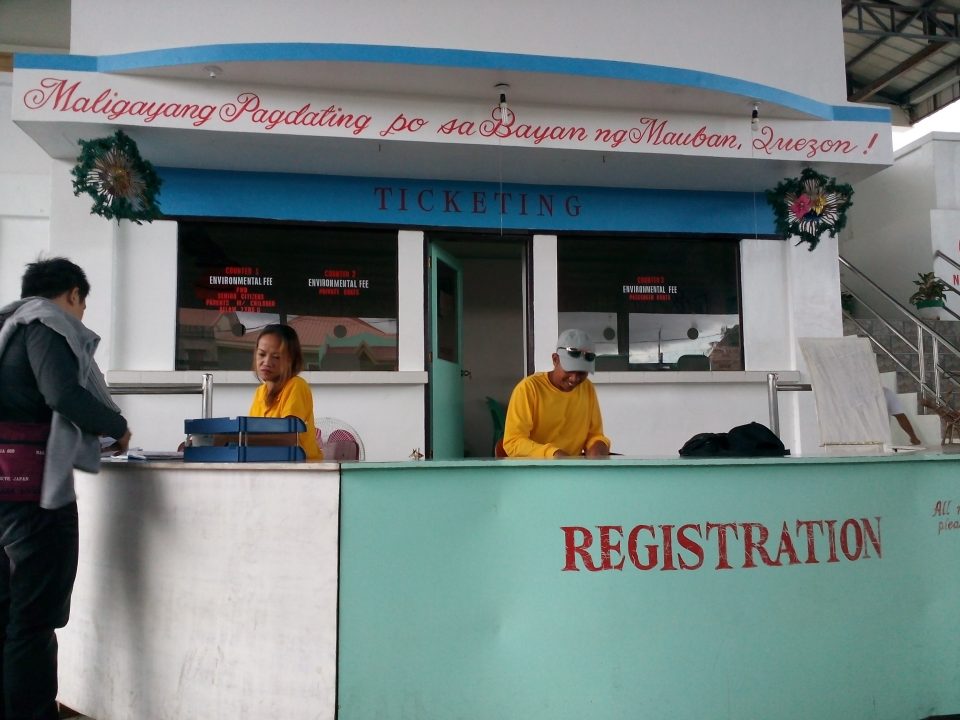 Registration Desk at Mauban's Environmental Office.