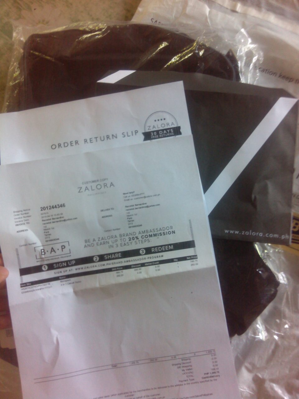 Zalora Black Envelope