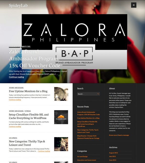 Snapshot of blog homepage running a Publication theme by Automattic.