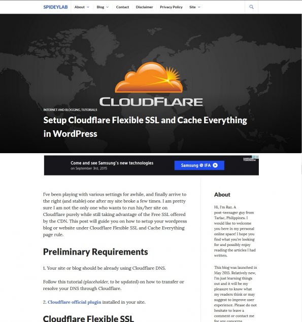 Setup Cloudflare Flexible SSL and Cache Everything in WordPress Article